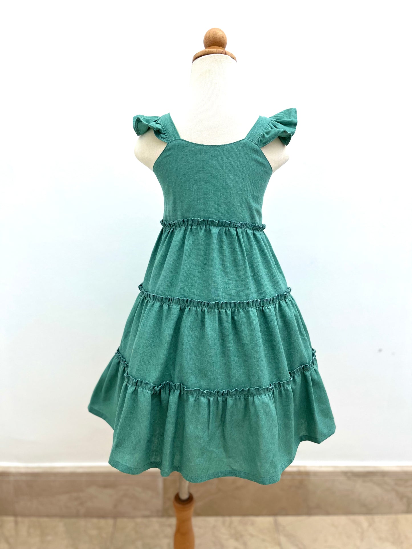 Cannes Dress, Teal Linen