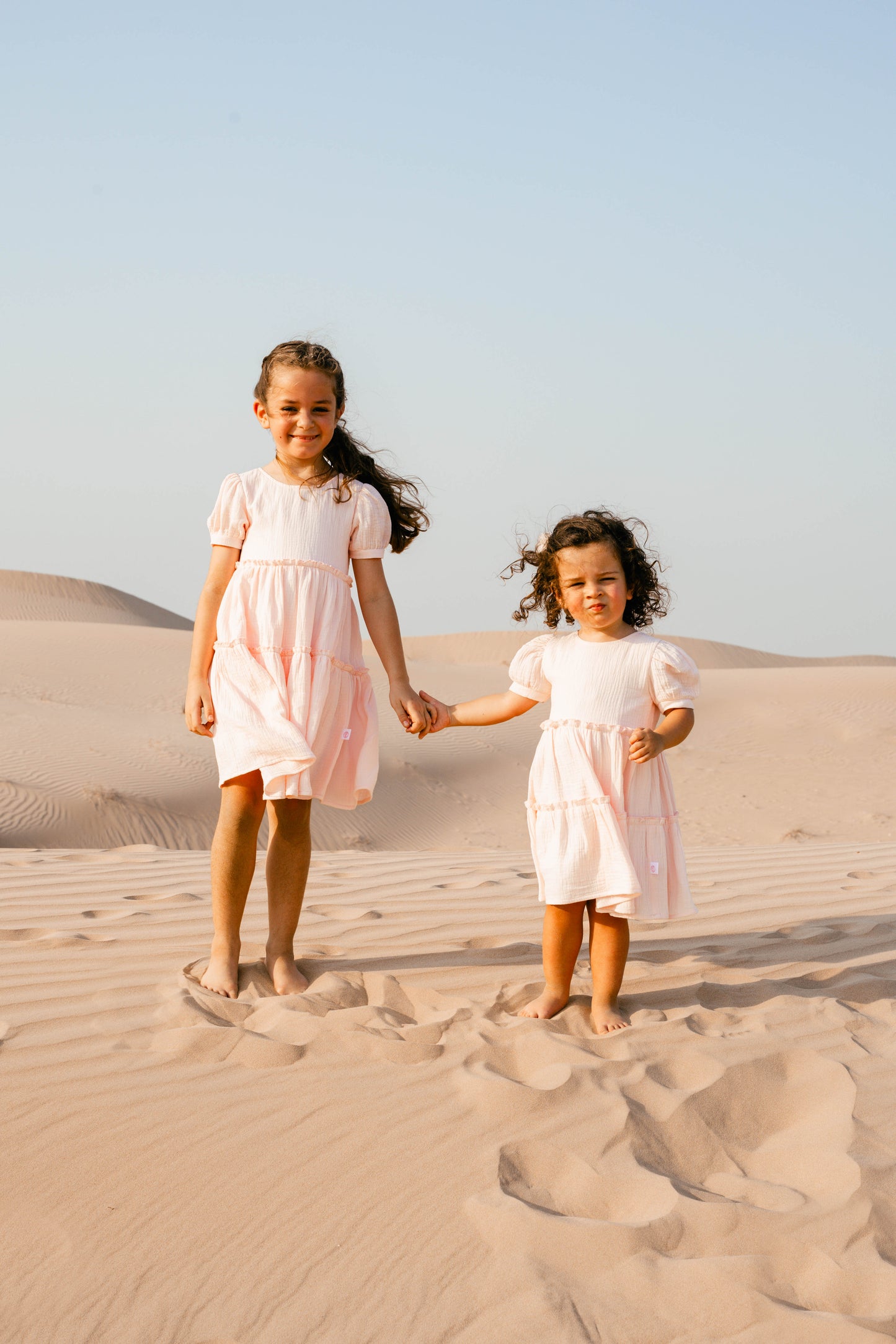 Canterbury Dress, Mauve/ Pastel Pink Cotton Gauze