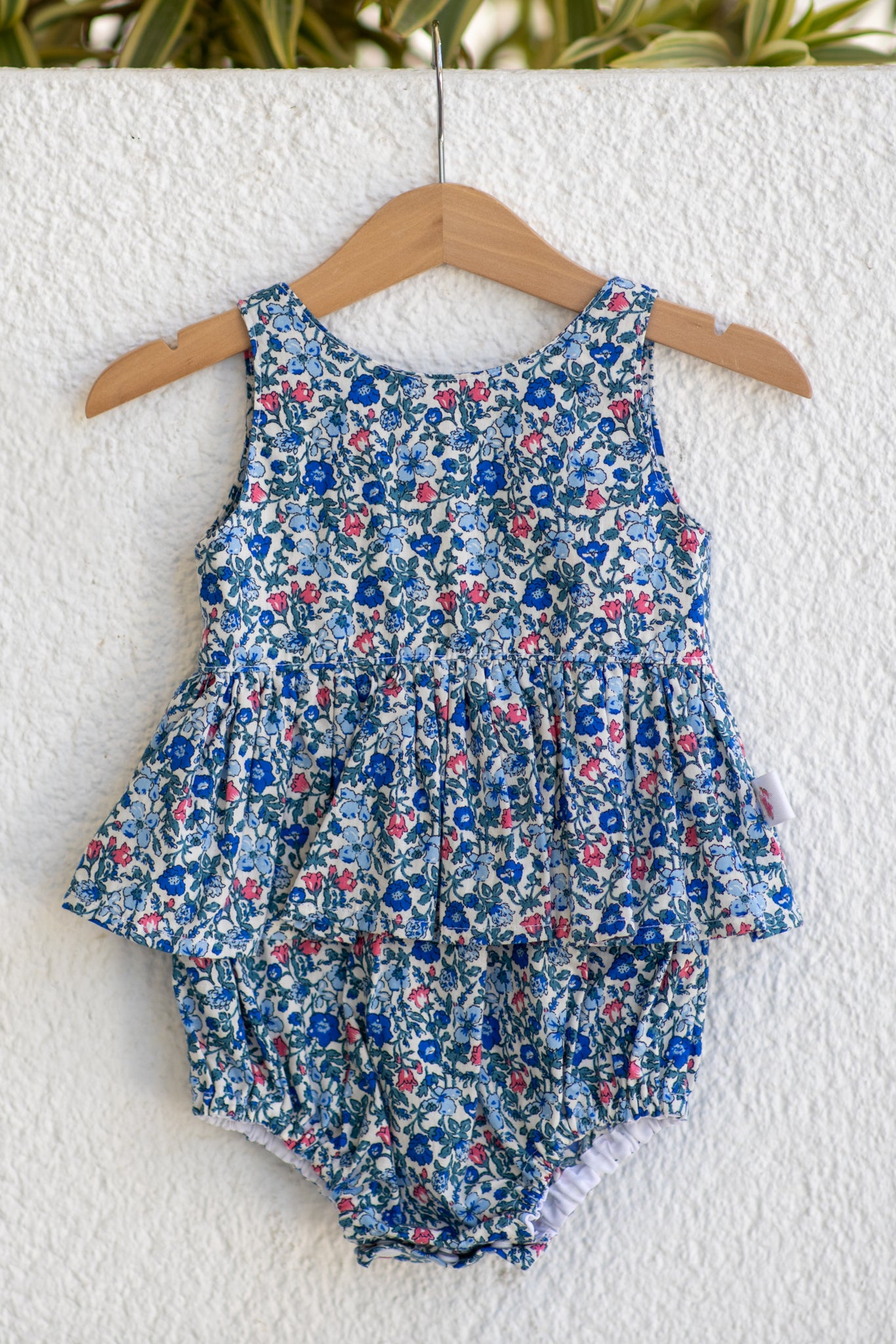 Molly Romper, Blue Floral