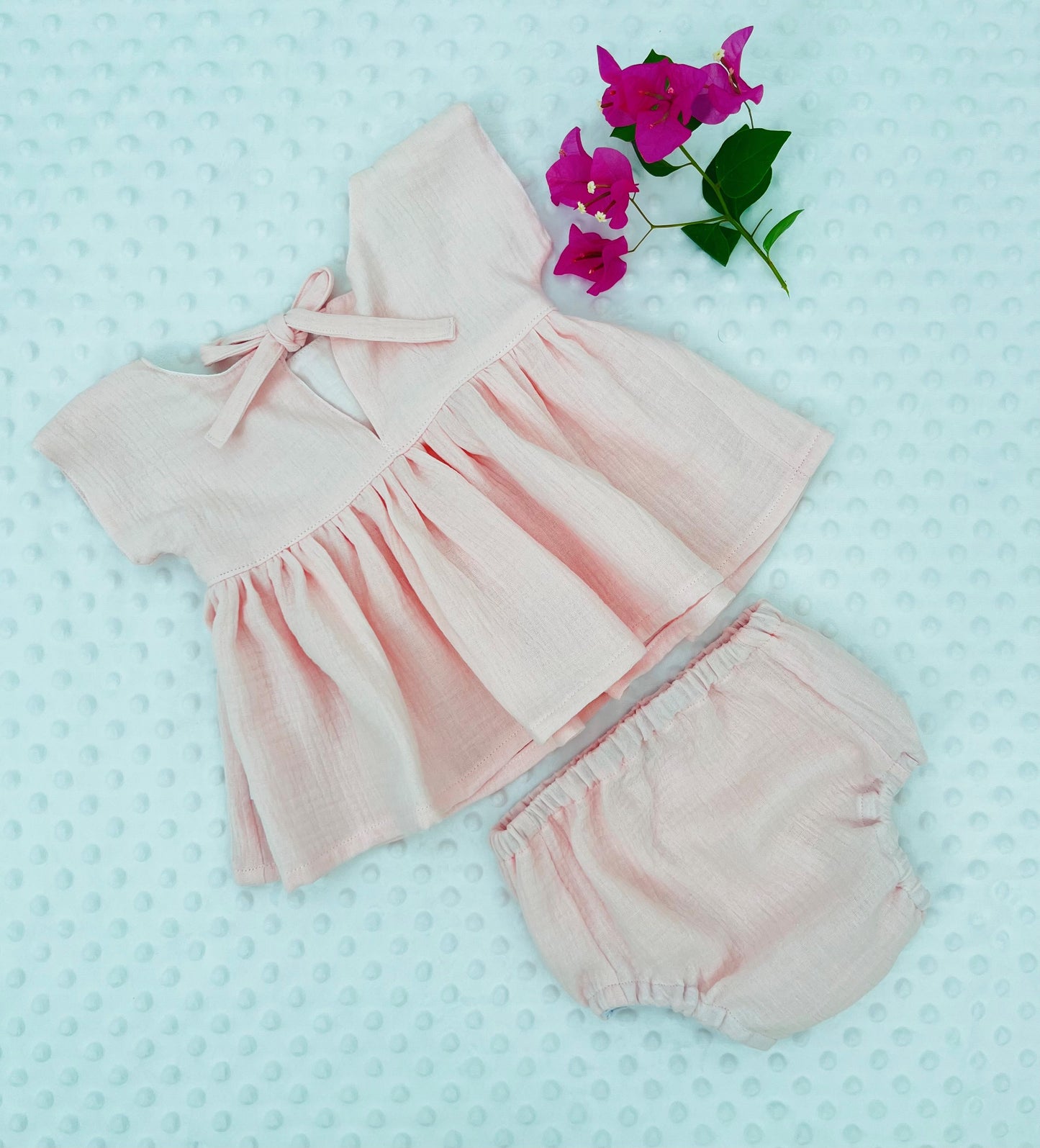 Lorne 2 Piece Set, Light Pink Cotton Gauze