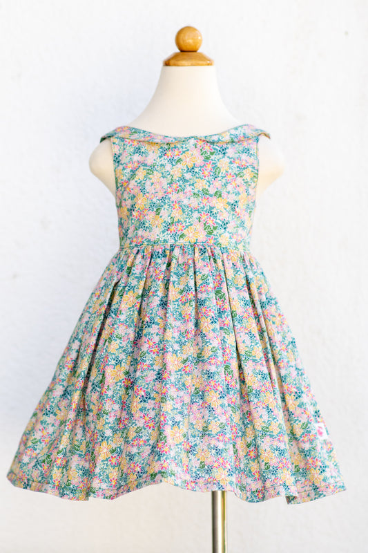 Molly Dress, Green floral