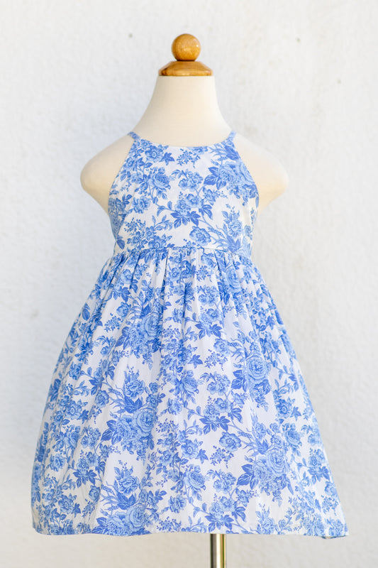 Amsterdam Dress, Vintage Blue Floral