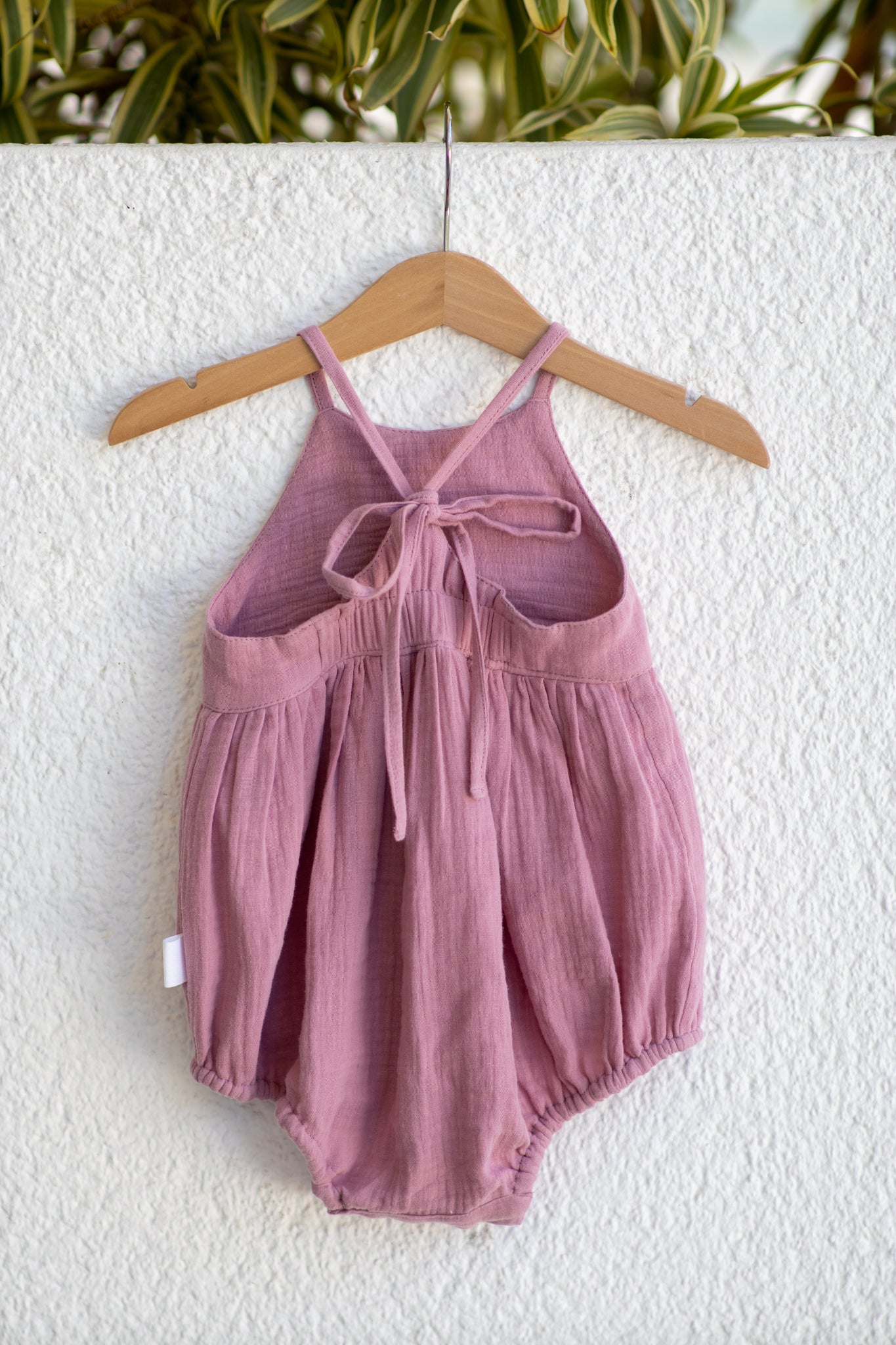 Amsterdam Romper, Dusky Pink Cotton Gauze