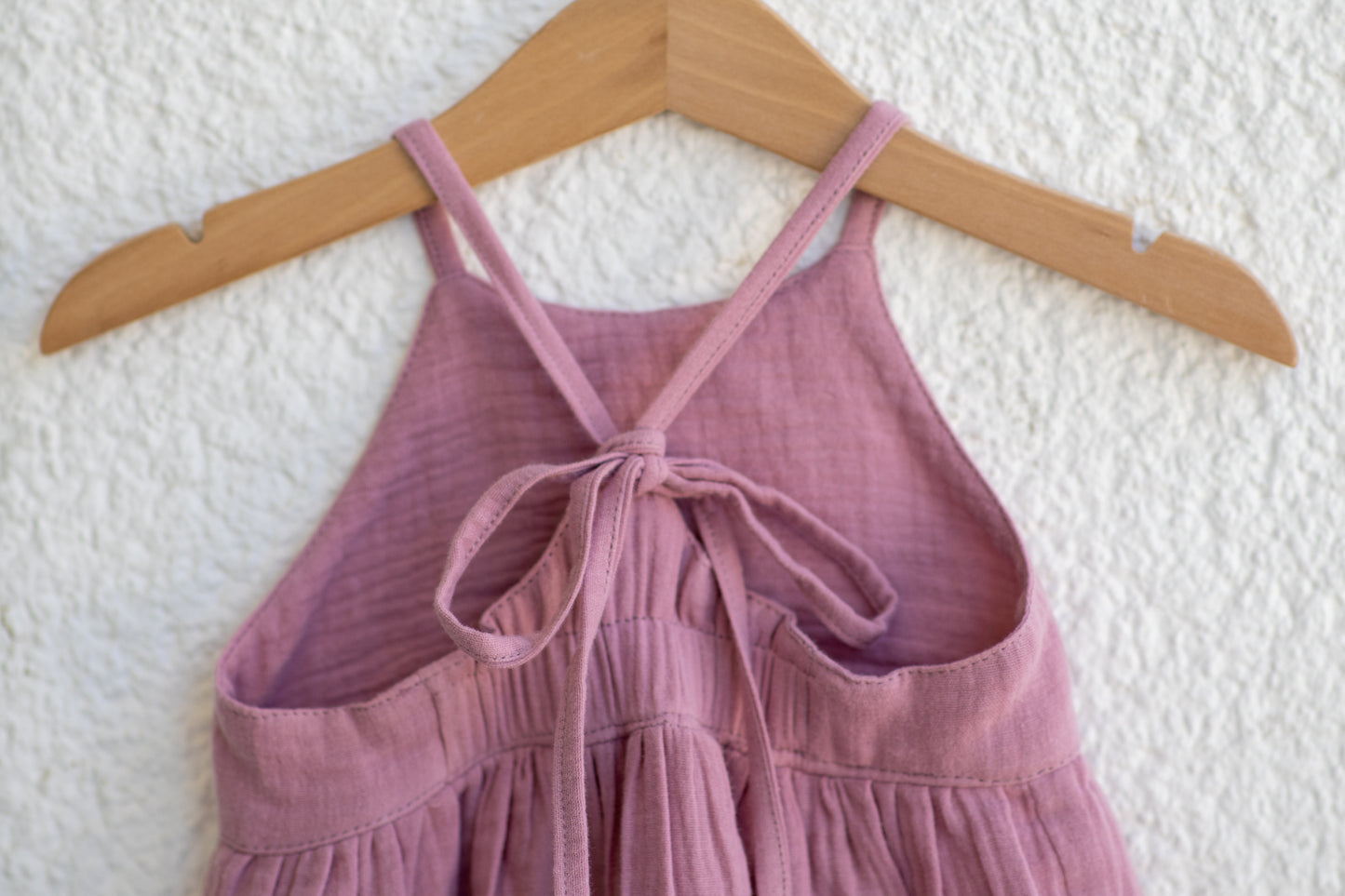 Amsterdam Romper, Dusky Pink Cotton Gauze