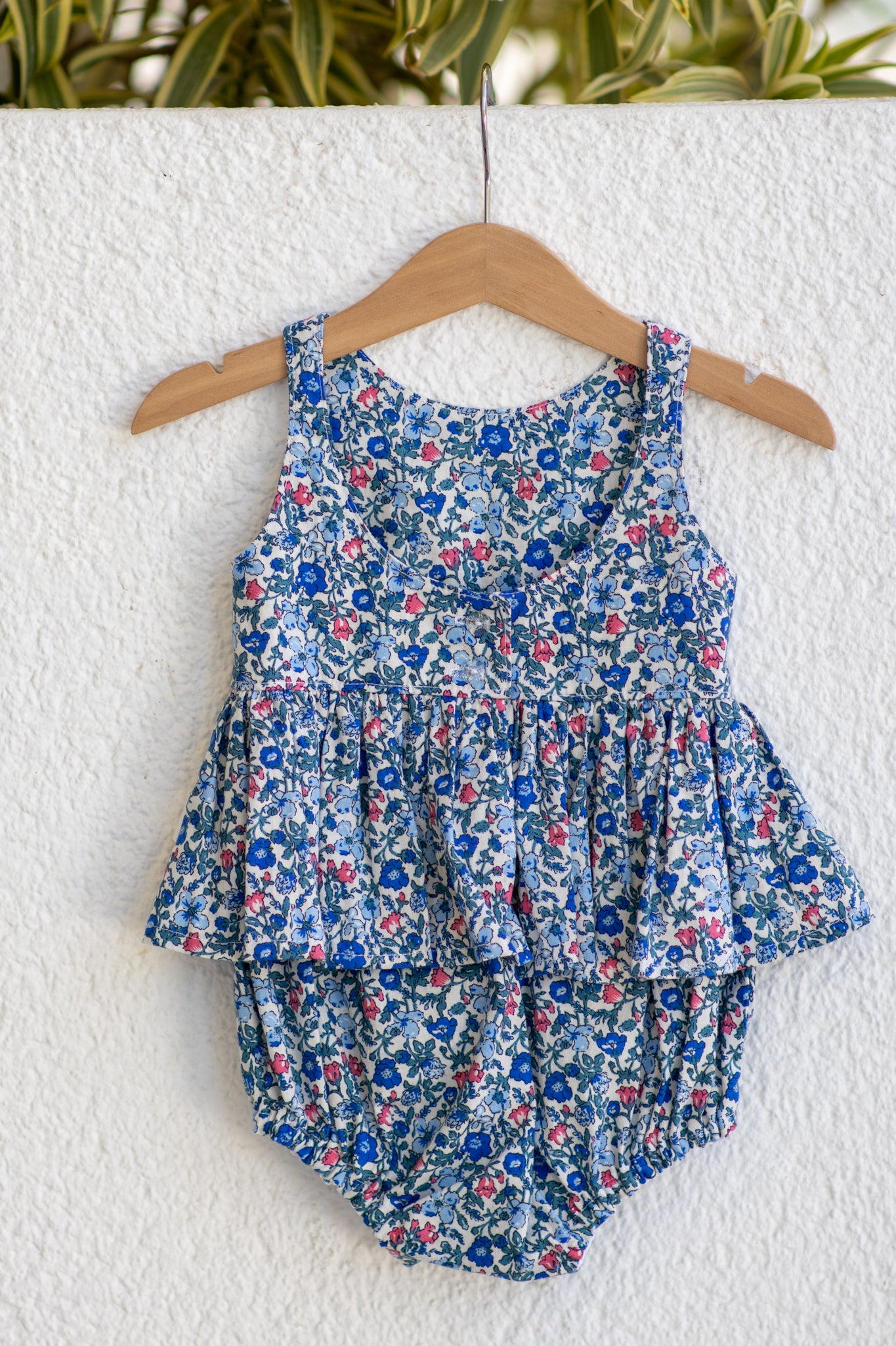 Molly Romper, Blue Floral