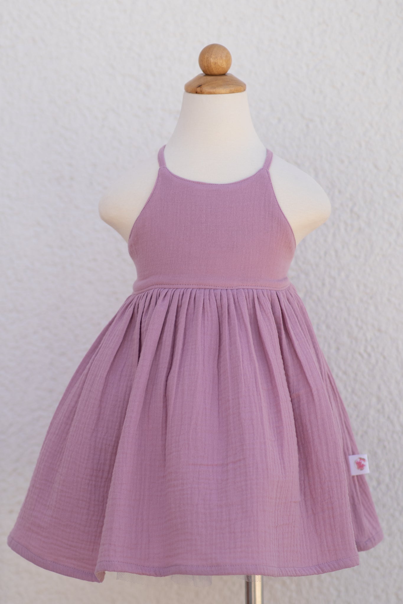 Amsterdam Dress, Dusky Pink Cotton Gauze